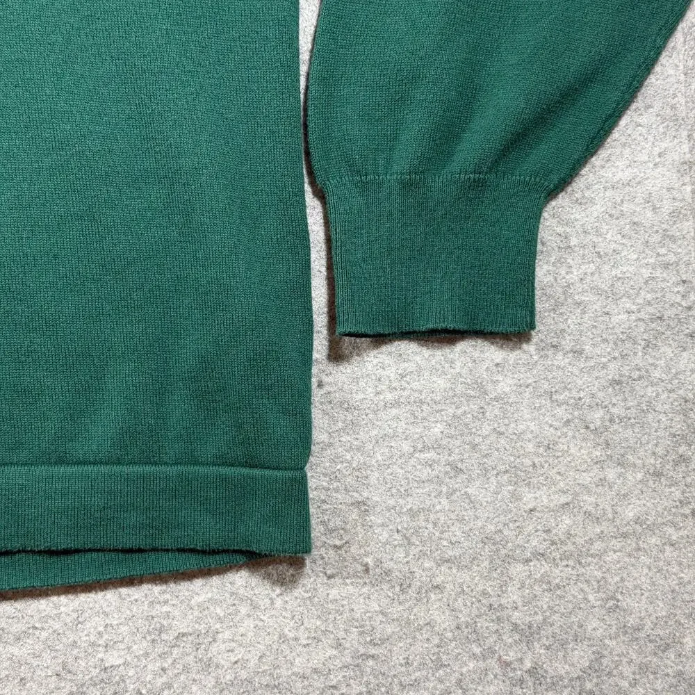 J. Crew Sweater Mens XL Green Crew Neck Cotton Knit Pullover Preppy Casual